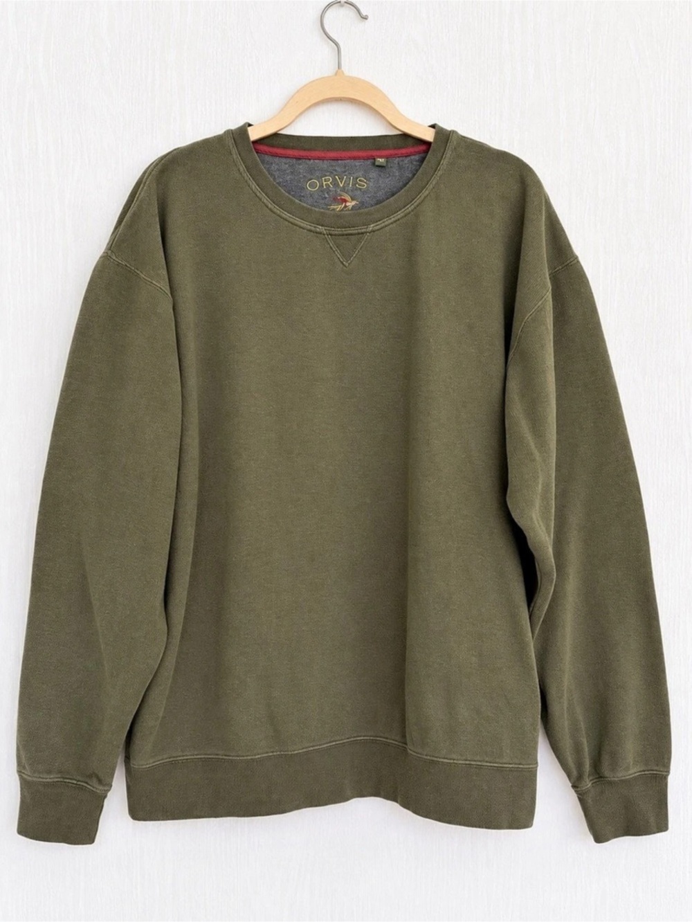 Orvis Men’s XL Olive Green 100% Cotton Crewneck Sweatshirt Outdoor Heritage